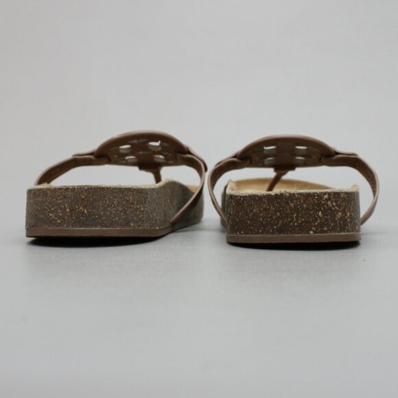 Tory Burch Ladies 8.5 Miller Cloud Cuoio Brown Calf Leather Cork Thongs Sandals - Picture 3 of 12